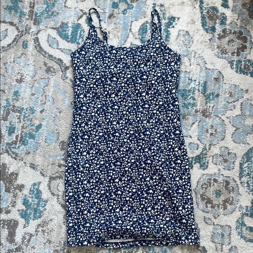 Old Navy Navy Blue Floral Mini Dress